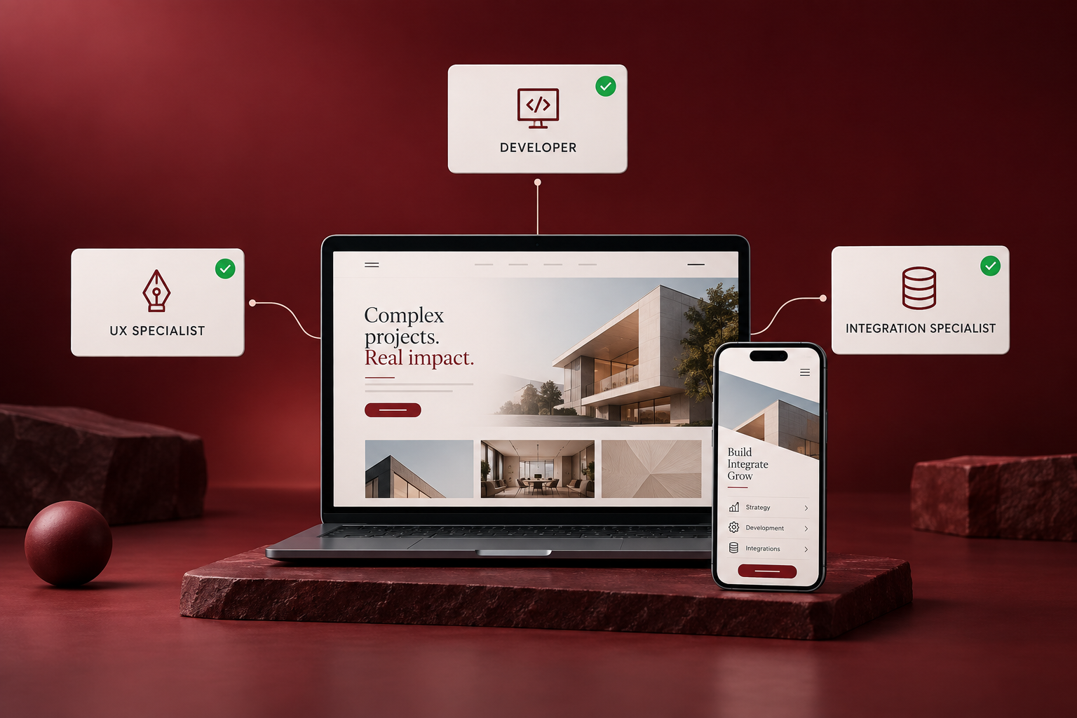Responsive website supported by developer, UX and integration specialists
